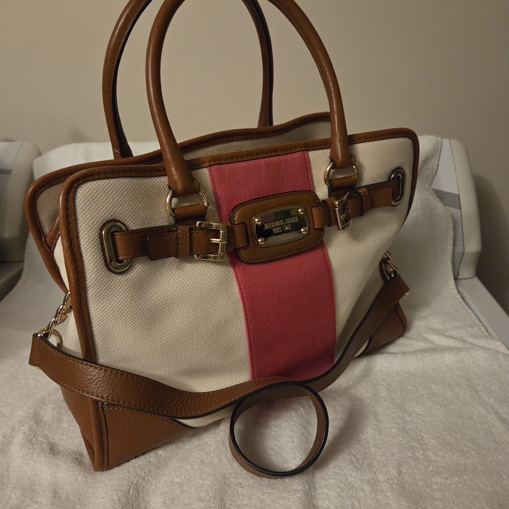 Michael Kors Hamilton  Satchel With Leather Accents